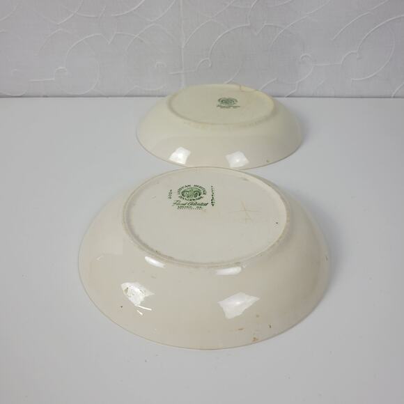 Vintage American Heritage Hand Painted Bamboo Salad China Plates Set of 2 - Picture 7 of 12